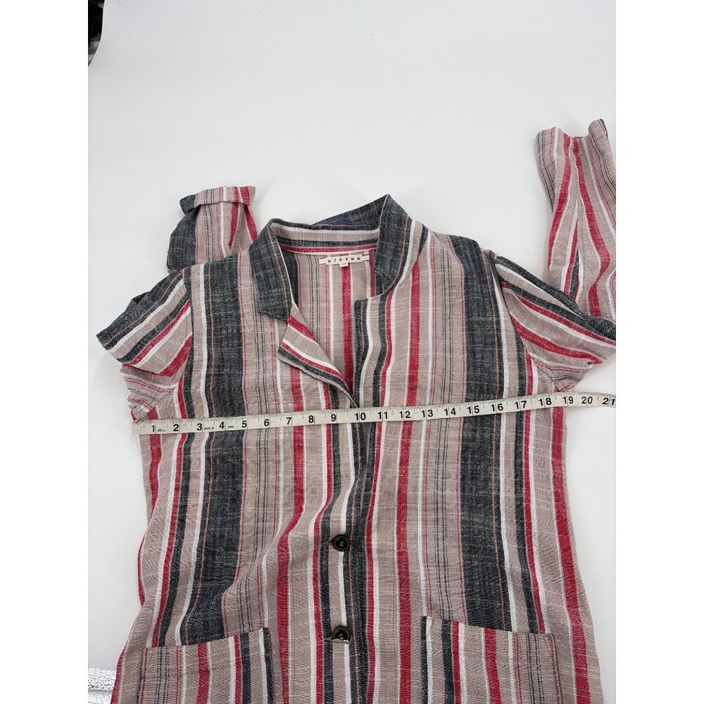 Xírena Jasper Womens Size XS Striped Blazer Lightweight Cotton Blue Red Coastal - Picture 5 of 6